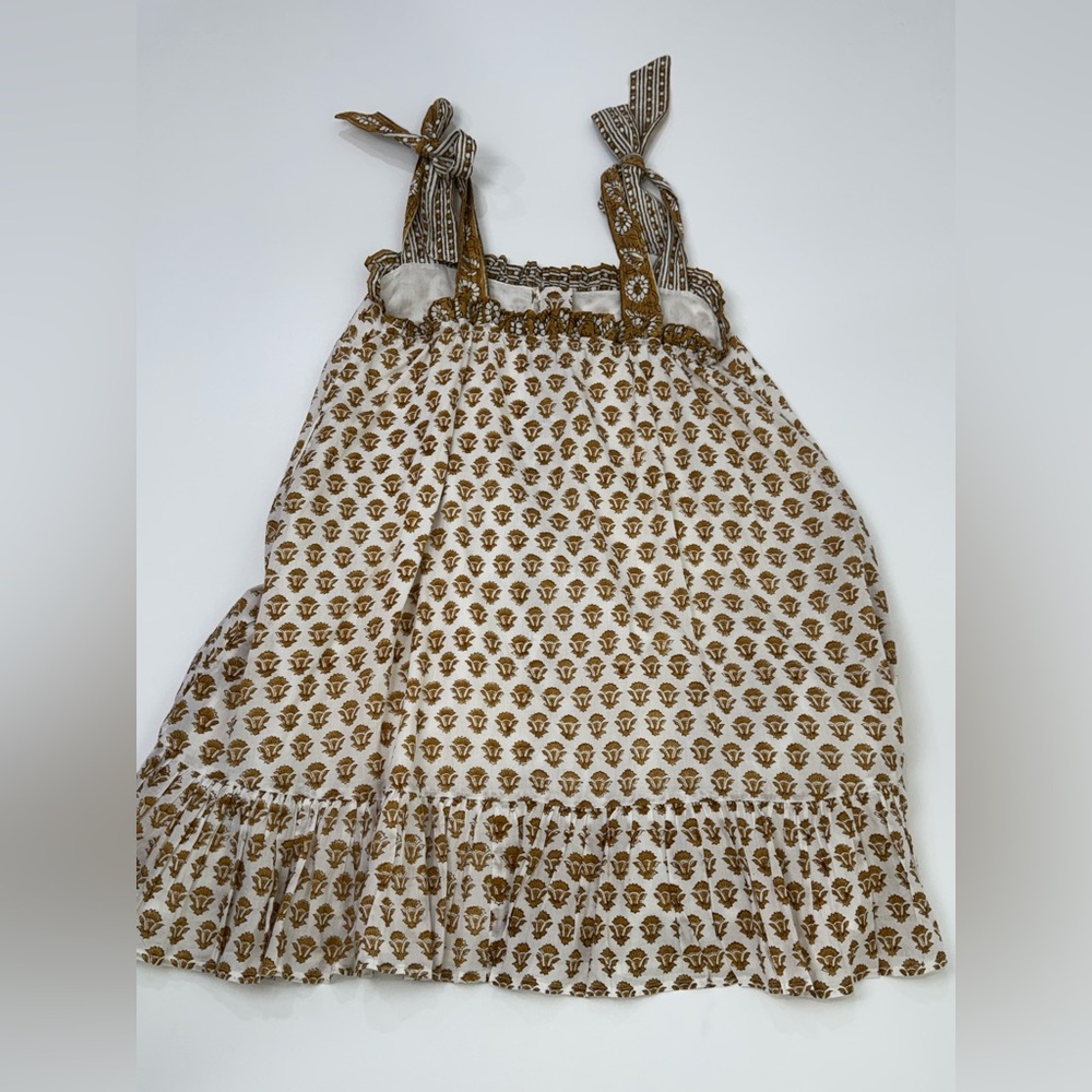 Cleobella Tillie Mini Dress Mustard‎ Size S Organic Cotton Button Front Sundress - Picture 5 of 12